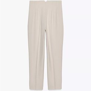 Zara off-white high waist trousers